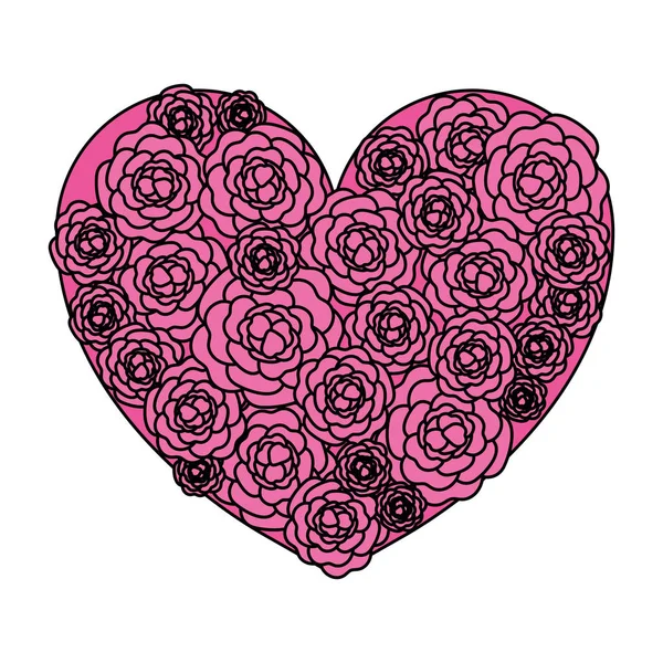 Красивые розы в форме сердца — стоковый вектор