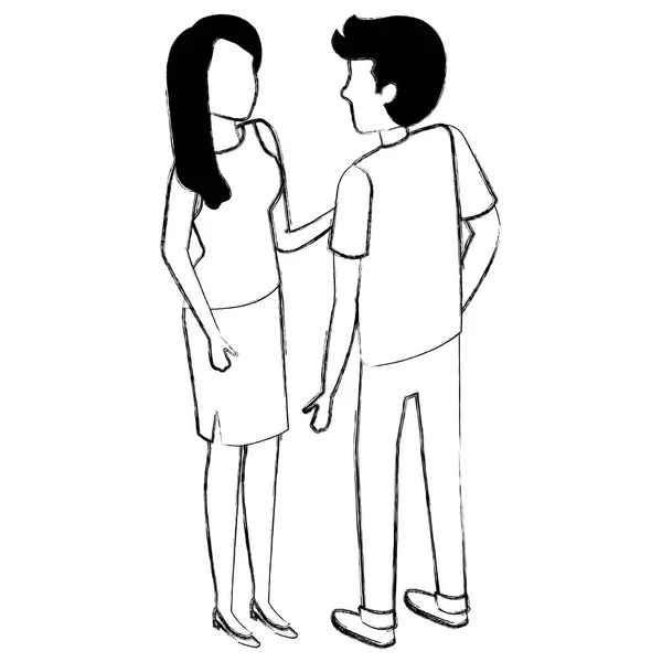 拥抱夫妇的化身字符 — 图库矢量图片