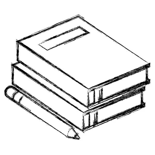 Учебники с карандашом — стоковый вектор