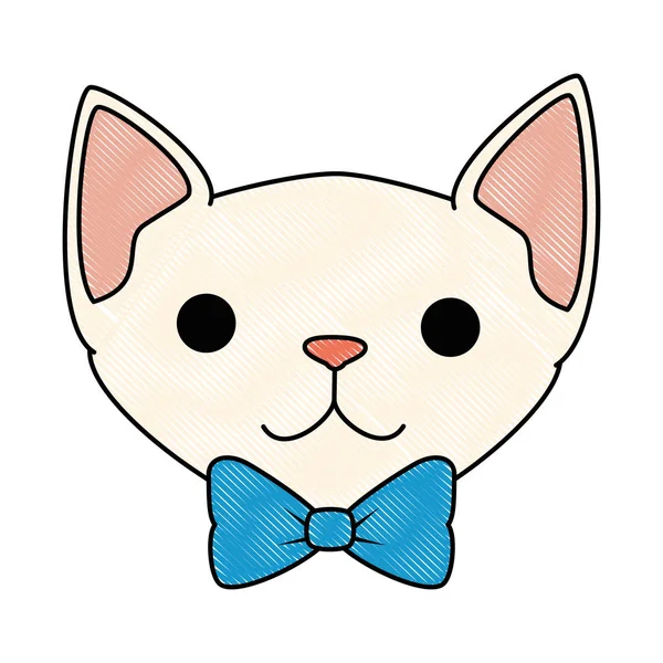 Mignon chat mascotte tête personnage — Image vectorielle