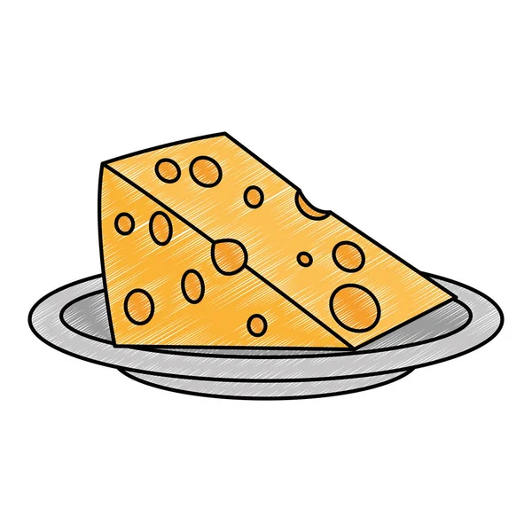 奶酪片孤立的图标 — 图库矢量图片