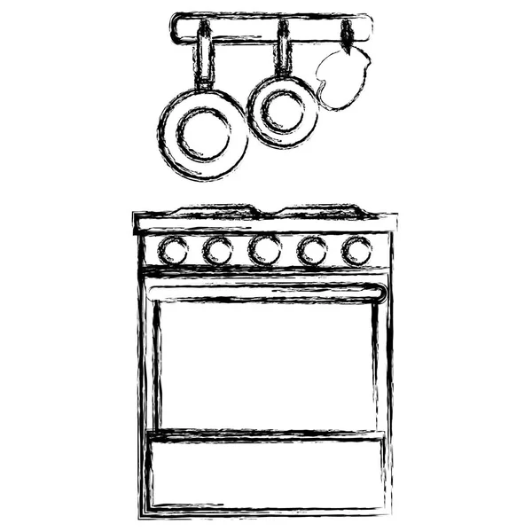 Çatal kaşık asılı mutfak fırını — Stok Vektör