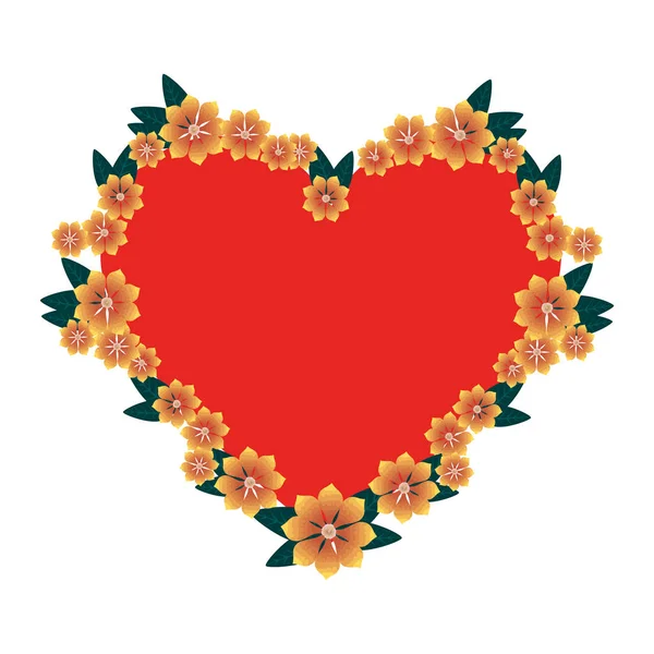 Floral decoration with heart shape — Stock Vector