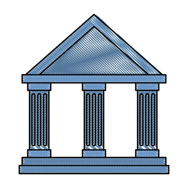 Иконка здания банка — стоковый вектор