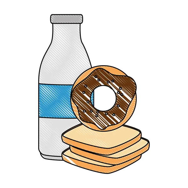 Beignet sucré au pain et au lait — Image vectorielle