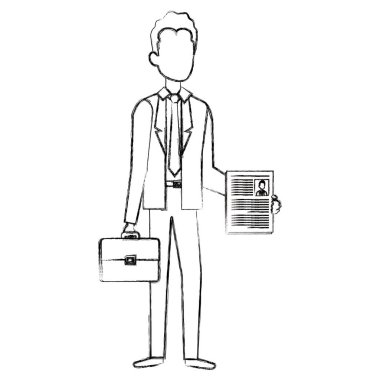 Portföy avatar karakter ile işadamı