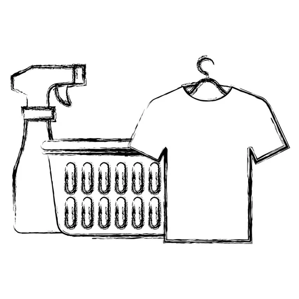 Tvätt service korg utrustning — Stock vektor