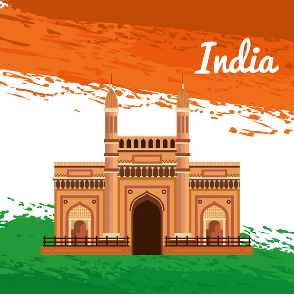 印度节日爱国主义建筑海报 — 图库矢量图片