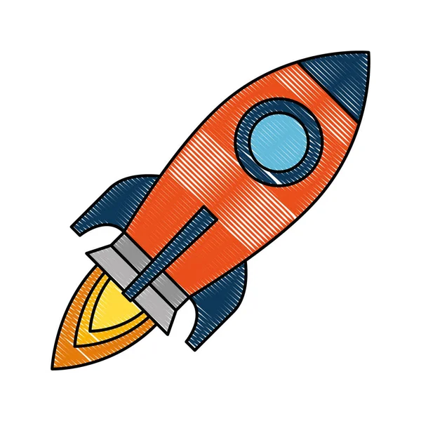 Raket voorsprong opwaarts pictogram — Stockvector