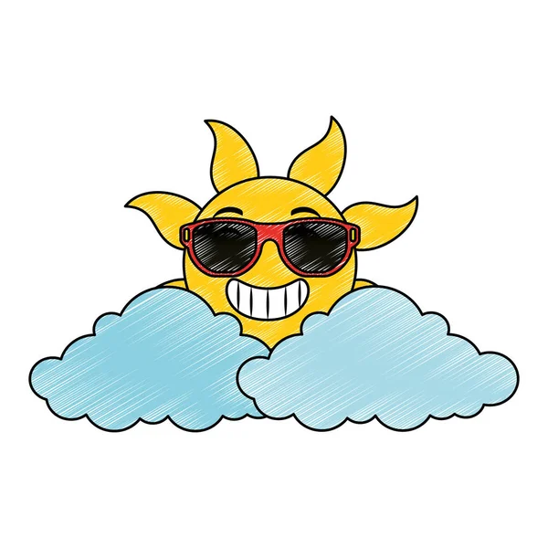 Zomerzon met zonnebril — Stockvector
