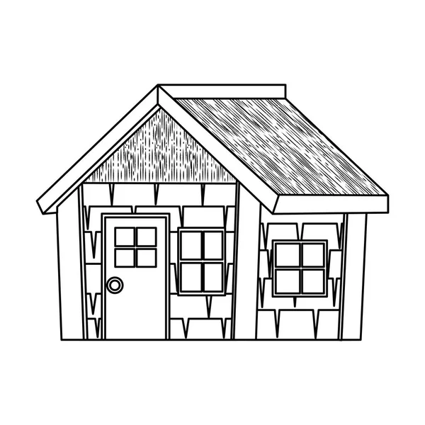 Log cabin house isolated icon — Stock Vector