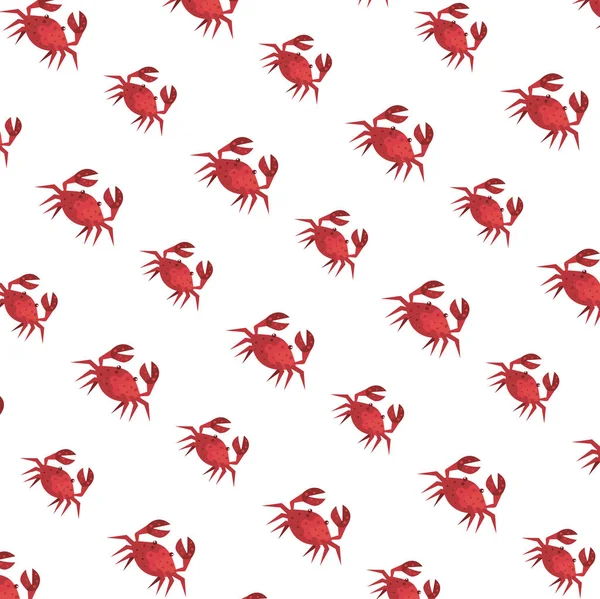 Cangrejos animales marinos patrón fondo — Vector de stock