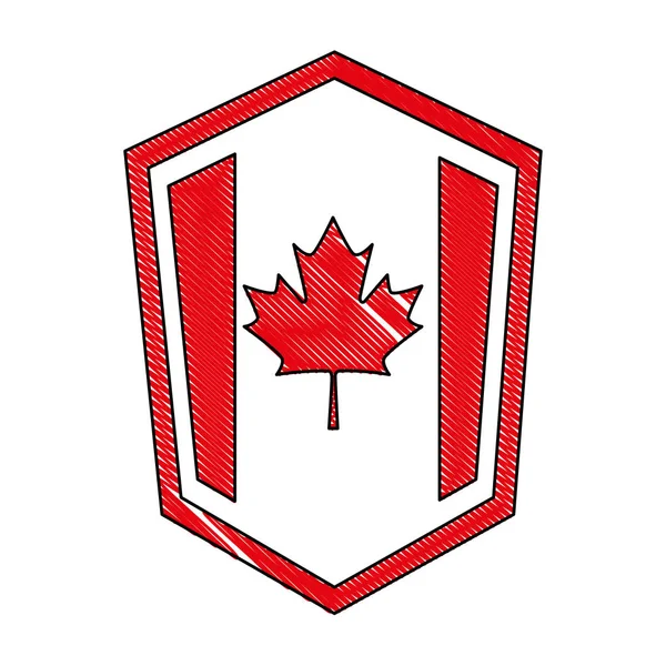 Canadese vlag in Shield — Stockvector