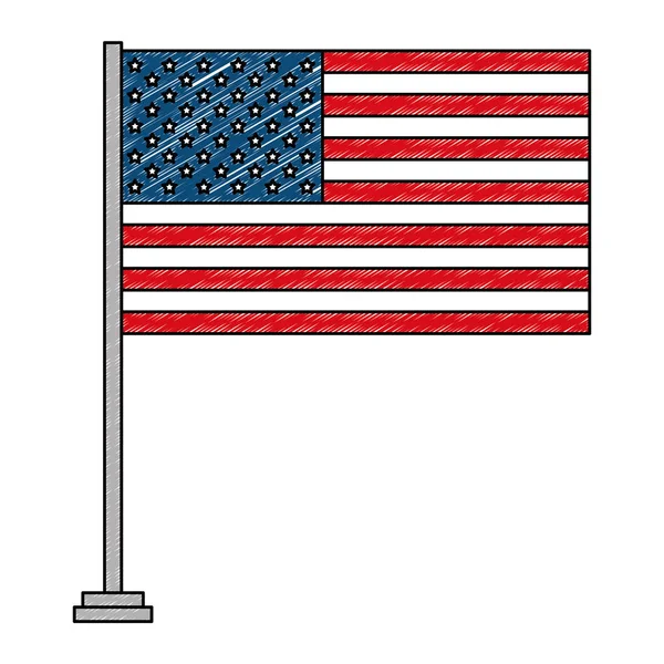 Spojené státy americké vlajka v pólu — Stockový vektor