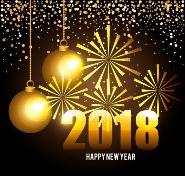 Mutlu yeni yıl 2018 kartpostal