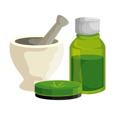 şişe ve öğütücü ile esrar merhem