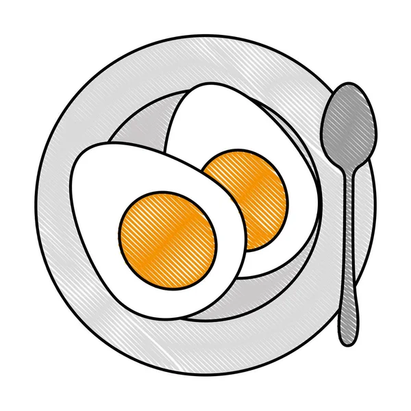 Lezzetli haşlanmış yumurta menüsü — Stok Vektör