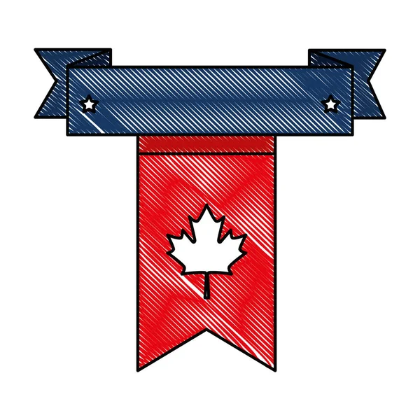 Canadian flag garland hanging — Stock Vector