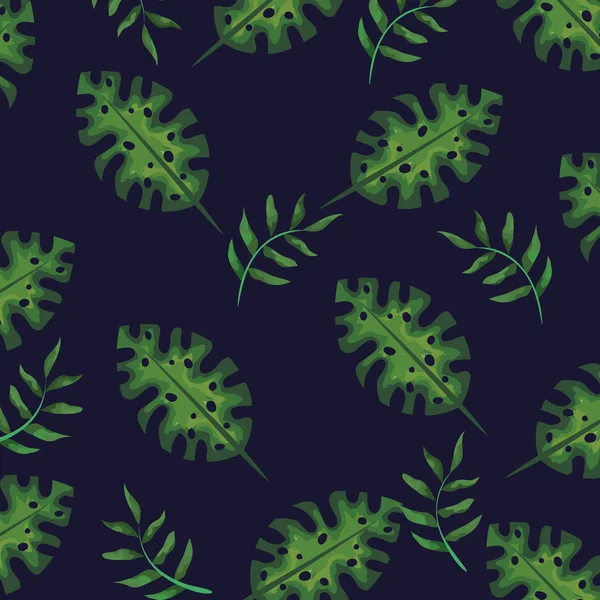 热带叶自然植物风格 — 图库矢量图片