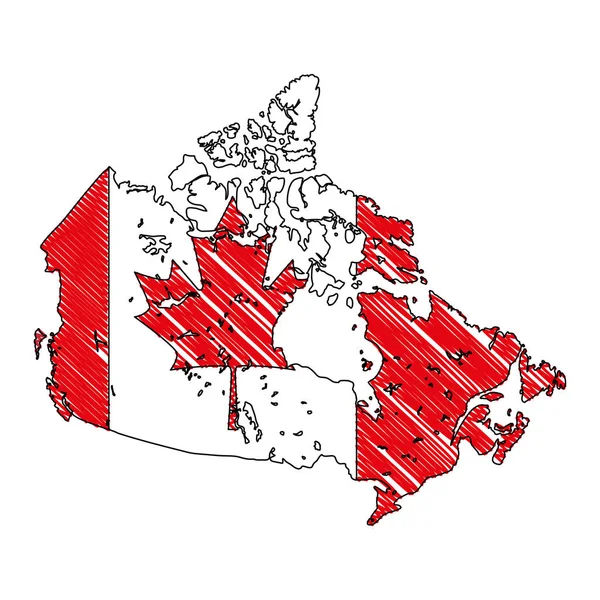Карта с изображением эмблемы флага Канады — стоковый вектор