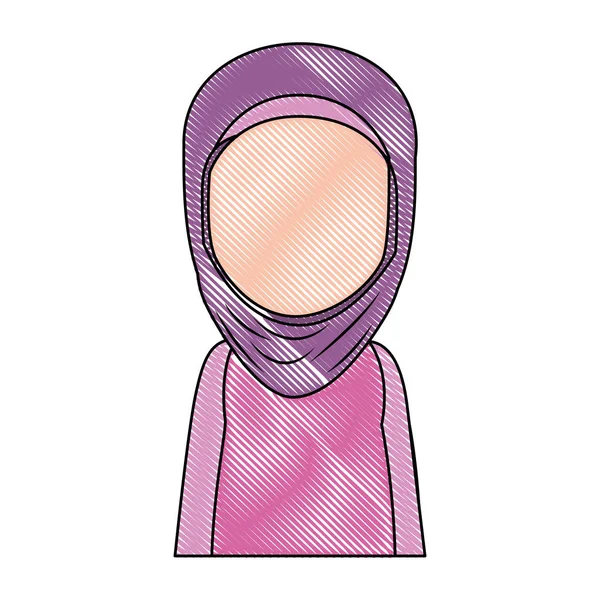 Karakter avatar wanita Muslim - Stok Vektor