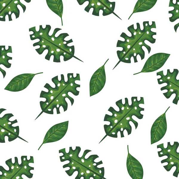 Exotische en tropische Leafs plant patroon — Stockvector