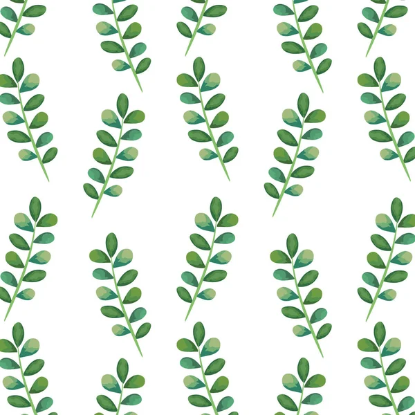 Rama con hojas planta patrón fondo — Archivo Imágenes Vectoriales