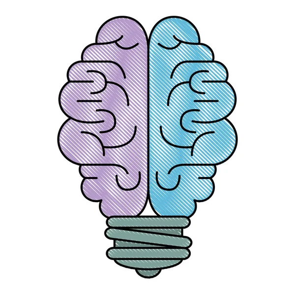 Ampoule cerveau tempête icône — Image vectorielle