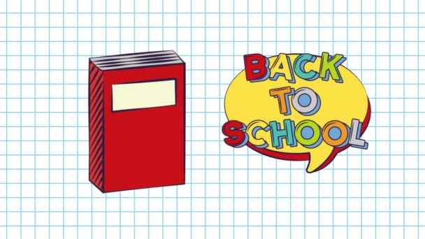 Terug naar school video animatie — Stockvideo