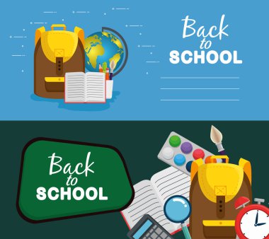 suluboya ile dizüstü ve kara tahta ile sırt çantası seti