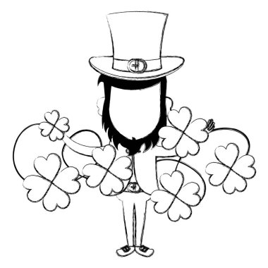 yonca yapraklar avatar karakter simgesi ile leprechaun