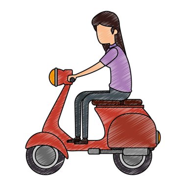 kadın scooter motosiklet sürüş