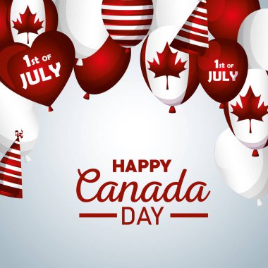 yaprak ve parti şapka kutlama ile kanada balonları bayrak