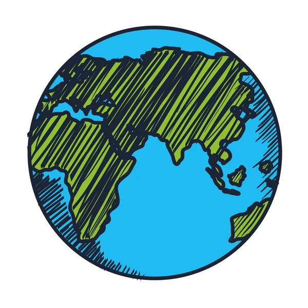 Planeta mundo ícone isolado da terra —  Vetores de Stock