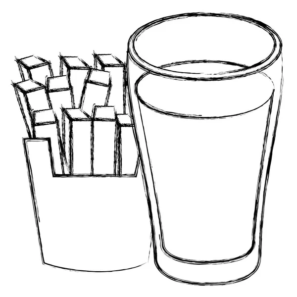 Soda s lahodnou rychlou stravou — Stockový vektor