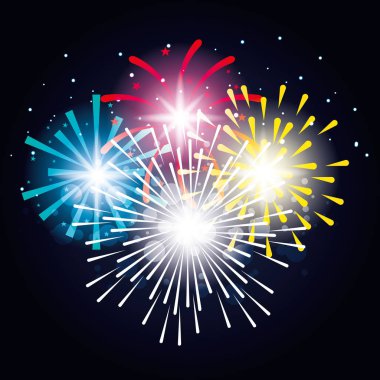 dekoratif havai fişek patlamalar poster