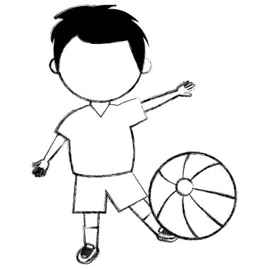 balon plaj karakteri ile küçük çocuk