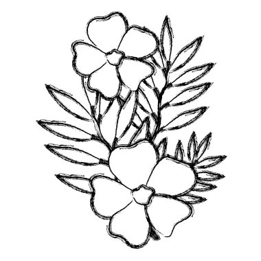 çiçek ve yapraklar dekoratif simge