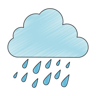 bulut yağmur hava izole simgesi