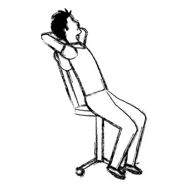 Бізнесмен в офісному кріслі аватар персонаж — стоковий вектор