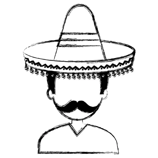 Carácter avatar mariachi mexicano — Archivo Imágenes Vectoriales