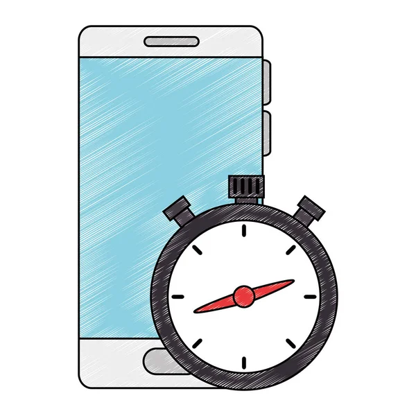 Таймер хронометра зі смартфоном — стоковий вектор
