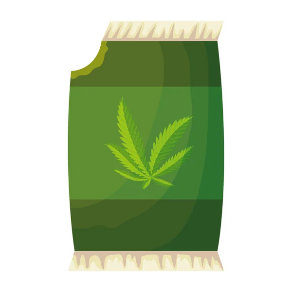 Semillas de cannabis bolsa icono de embalaje — Vector de stock