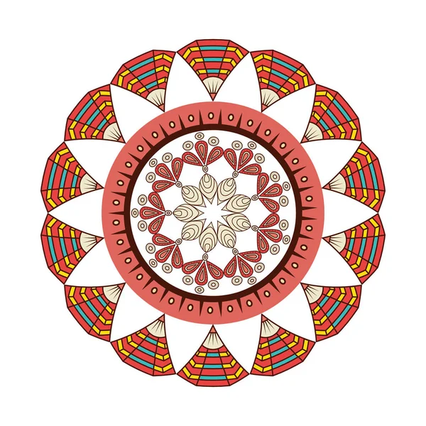 Mandala colorido y circular — Vector de stock