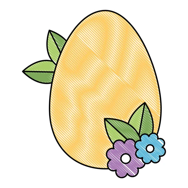 Uovo di Pasqua dipinto con decorazione floreale — Vettoriale Stock