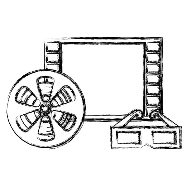 Cinéma divertissement set icônes — Image vectorielle