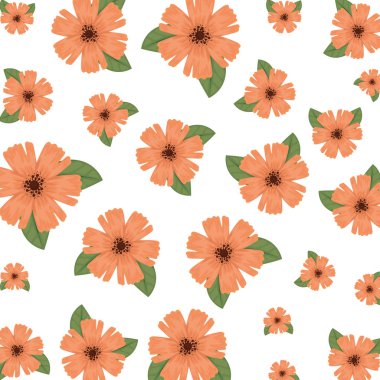 çiçekler ve Leafs dekoratif desen