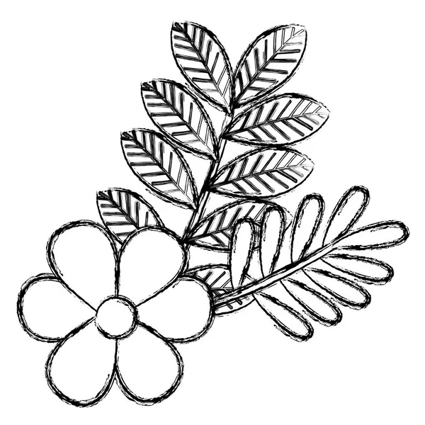 Декоративна ікона з квітів і листя — стоковий вектор