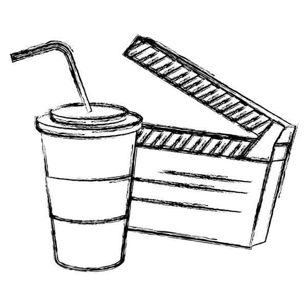 Clapper board avec soda drink — Image vectorielle