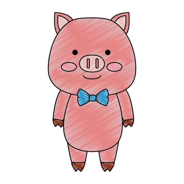 Icône de personnage de porc mignon — Image vectorielle